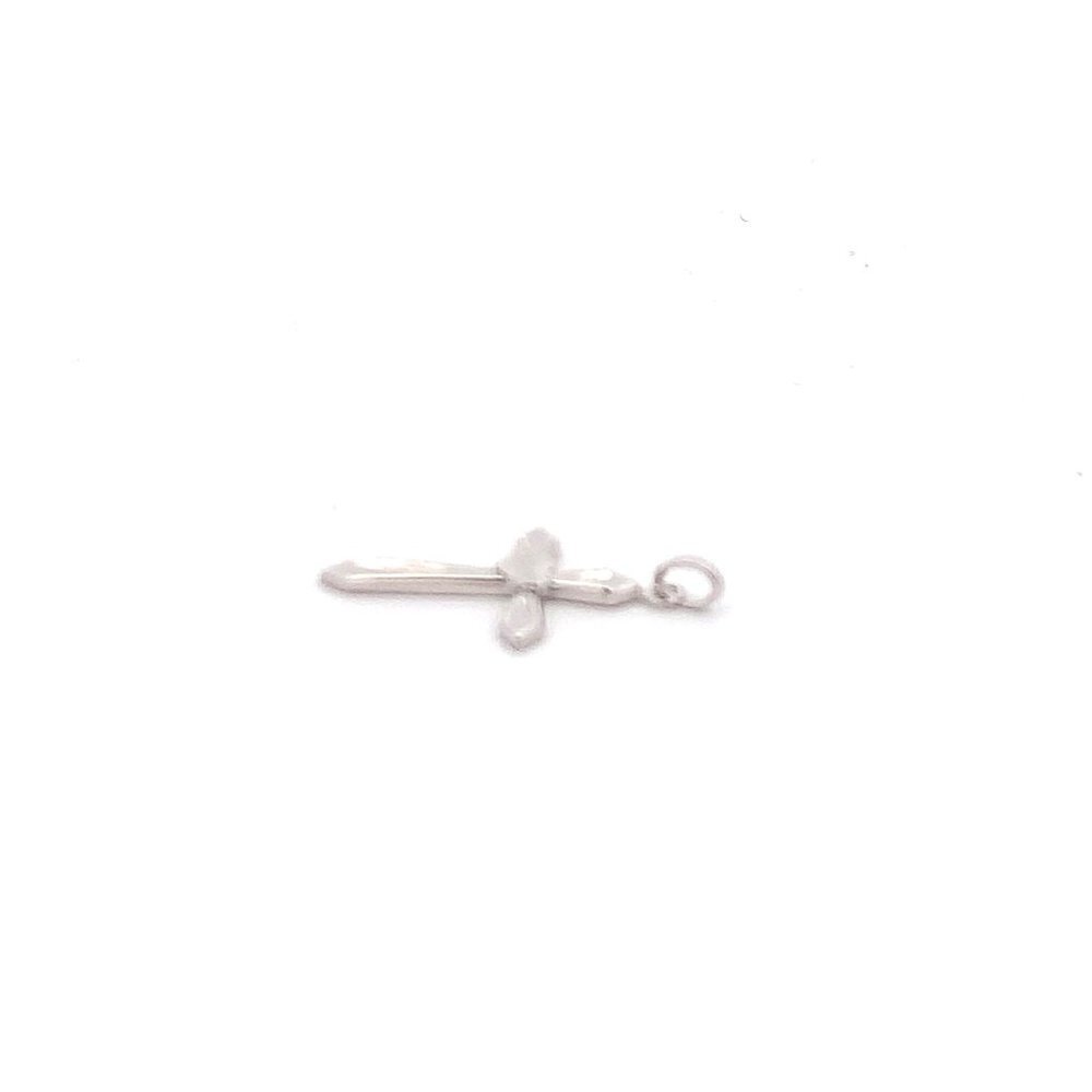 18K White Gold Pendant Cross Religious Small 0.88 grams with Defects - Picture 13 of 13
